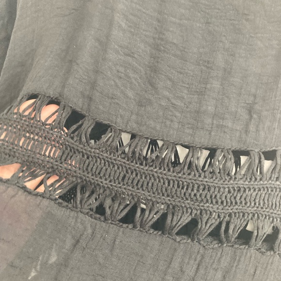 Black crochet pom pom trim coverup - Picture 9 of 10